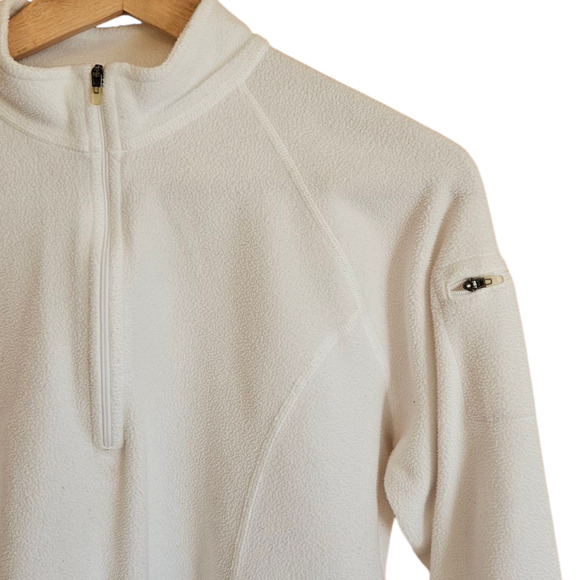LL Bean Fleece 1/4 Zip Shirt Layering White Women's Medium - Picture 3 of 7